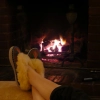 Hauslatschen Winter Damen Fireplace 401