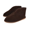Hüttenschuhe Damen Herren Leder Lammfell Braun 431-BA