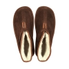 Winter Loafer Hausschuhe Lammfell Braun Klettverschluss 431-VEL-BA