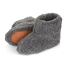 Leder Sohle Hausschuhe Winter in Grau 435-BA