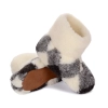 Hausschuhe Schafwolle mit Ledersohle 436-SK-BA