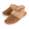 Pantoletten mit Wolle Warm Braun 437-BROWN-FULL