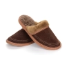 Damen Schlappen mit Fellfutter Braun 437-brown-brown-round