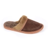 Pantoletten mit Wolle Warm Braun 437-brown-brown-round