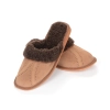 Damen Schlappen mit Fellfutter Braun 437-BROWN-SAW