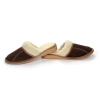 Damen Pantoletten Wildleder Warm Weiß 437-WHITE-SAW