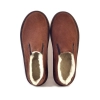 Warme Slipper Damen Echtleder Braun 438-puz