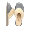 Warme Slipper Damen Leder Winter 444-GREY