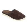 Braun Damen Hausschuh mit Lammfell - weiss Sohle 465