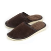 Braun Damen Hausschuhe mit Lammfell - weiss Sohle 465