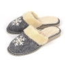Filzpantoffeln Damen Grau Schneeflocken 468