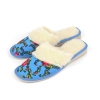 Pantoffeln Damen Blau mit Blumenmuster 469-flower-pdz