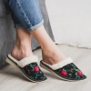 Warme Hausschuhe Damen mit Textil 469-flower-pdz