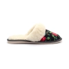 Damen Latschen Winter Warme Schwarz 469