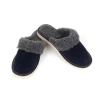 Damen Pantoletten-Pantoffeln in Blau mit Lammfell 472