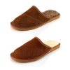 Herren Hausschuhe Wildleder braun mit Schafwolle