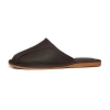 Leder Hausschuhe 522-brown Seitenansicht