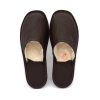 Pantoffeln 522-brown Innenansicht Naturwolle