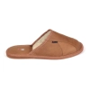 Hausschuhe Herren Leder Cognac Seitenansicht