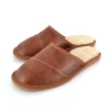 Pantoletten Herren Kunstleder Hellbraun Modell 524-eco