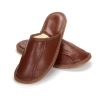 Bequeme Hausschuhe Herren Leder Cognac Modell 524