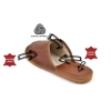 Warme Pantoffeln Herren Leder Cognac Lammfell Modell 524A