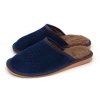 PANTOLETTEN HERREN WINTER ECHTLEDER BLAU MIT LAMMFELL MODELL 528