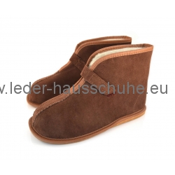 Herren-Damen Lammfell Hüttenschuhe Pantoffeln - Hausschuhe 431vel